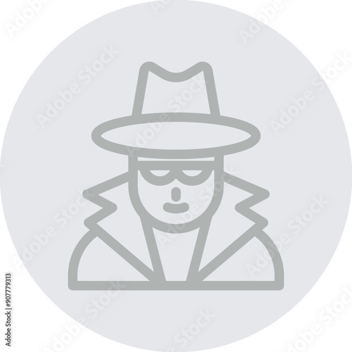 Spy Vector Line Grey Circle Grey