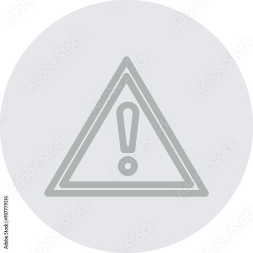 Warning Vector Line Grey Circle Grey