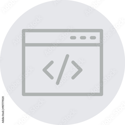 Web Coding Vector Line Grey Circle Grey