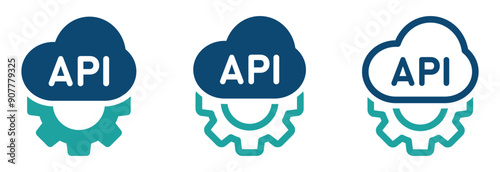 Cloud API icon set. Application Programming Interface vector concepts