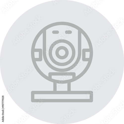 Webcam Vector Line Grey Circle Grey