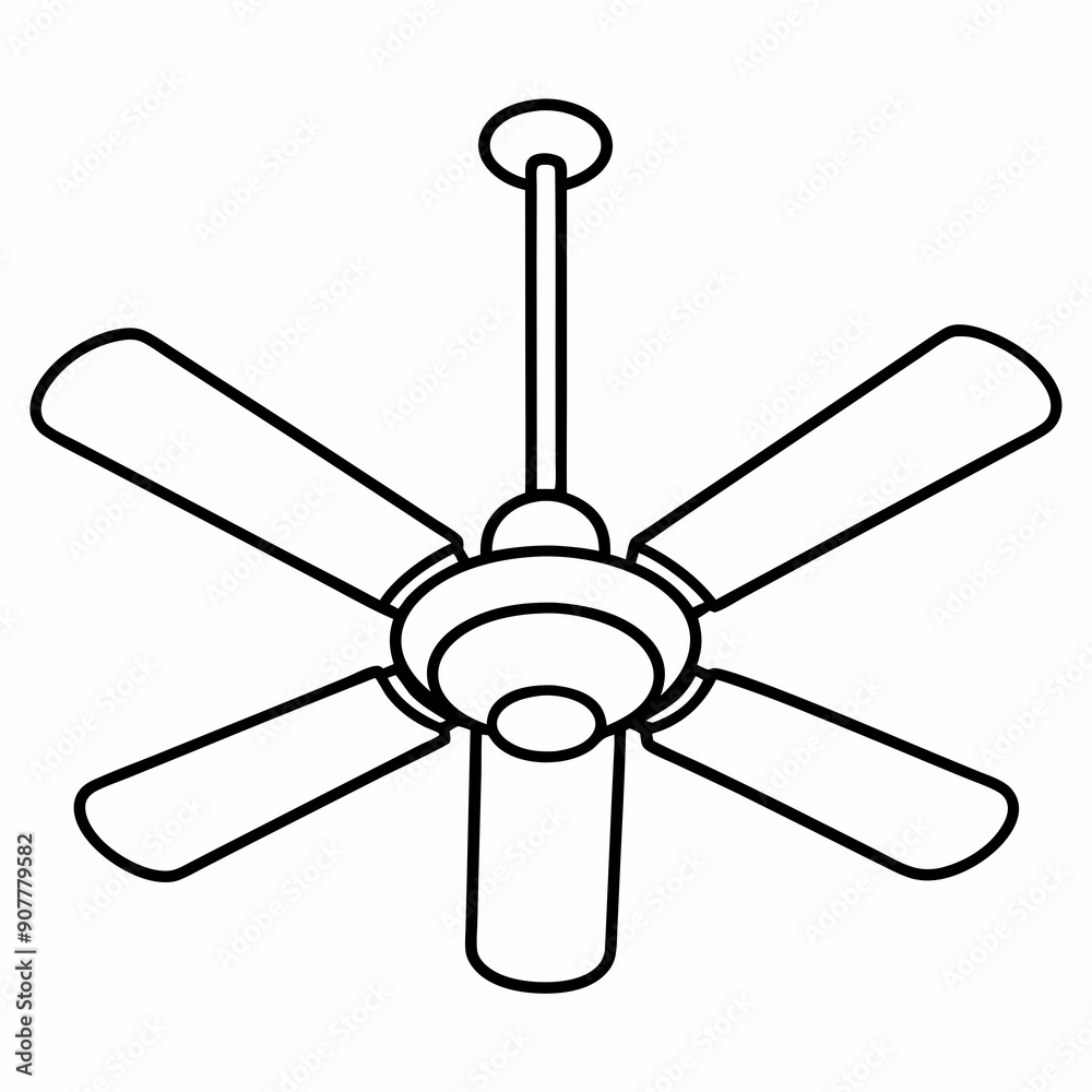 Ceiling Fan art vector illustration Ceiling Fan art vector illustration