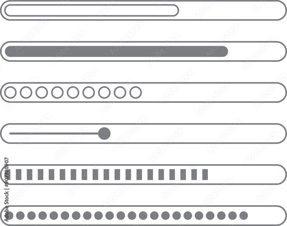 Progress bar set. Web ui graphic element Progress bar set. Web ui graphic element