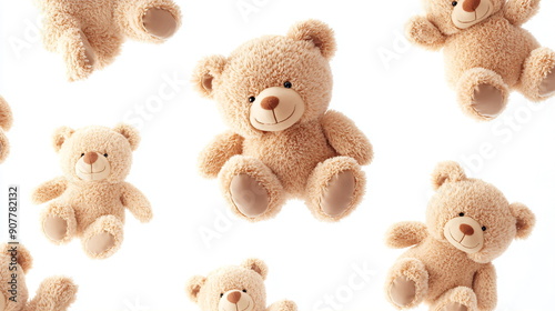 falling plush teddy bears background photo