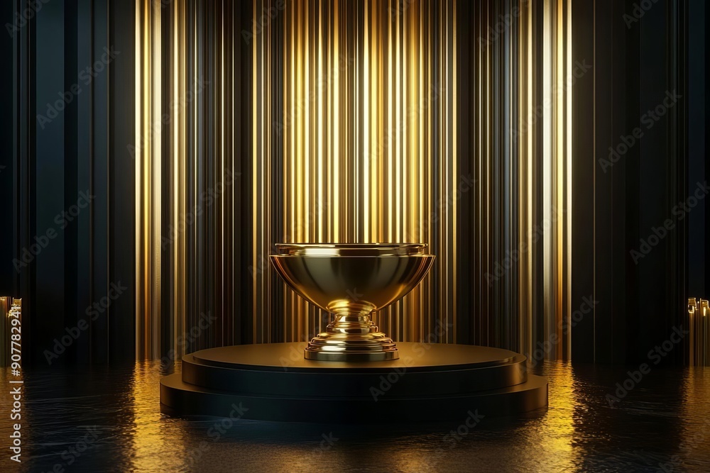 A stunning golden bowl on a pedestal illuminated by dramatic lighting, creating an elegant and luxurious atmosphere. A stunning golden bowl on a pedestal illuminated by dramatic lighting, creating an elegant and luxurious atmosphere.