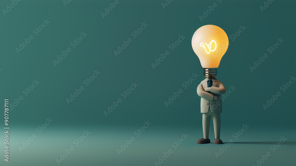 © Shutter2U - 3D rendering of a man with a light bulb head, representing innovation and idea generation. © Shutter2U - 3D rendering of a man with a light bulb head, representing innovation and idea generation.