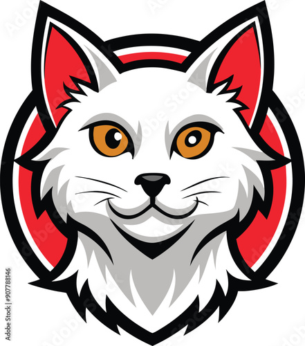 hand drawn cat mascot logo