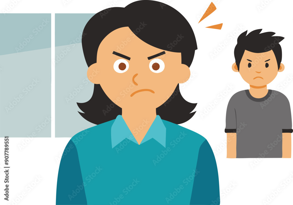 Two individuals exhibit frustration in an indoor environment, showcasing their disagreement visually and emotionally. Two individuals exhibit frustration in an indoor environment, showcasing their disagreement visually and emotionally.