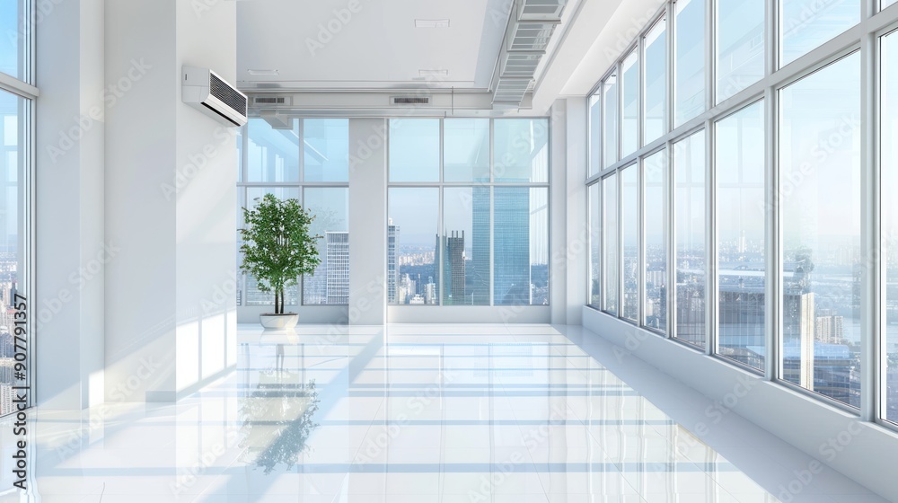 Modern Office with Cityscape View