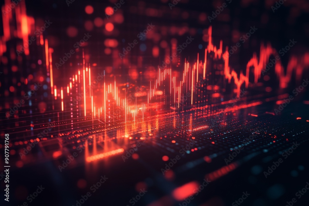 custom made wallpaper toronto digitalAbstract Data Visualization: Red and Blue Digital Landscape