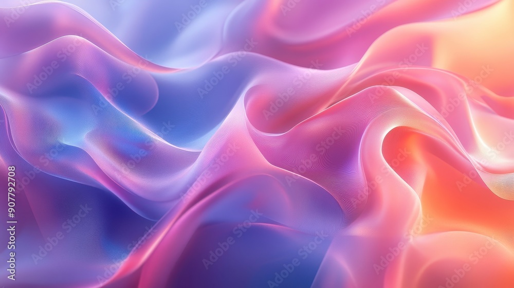 Fototapeta premium 3D background with abstract flowing shapes and smooth gradients
