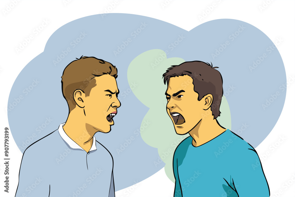 Two men engage in a heated argument, expressing strong emotions and frustration towards each other. Two men engage in a heated argument, expressing strong emotions and frustration towards each other.