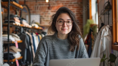 The young woman with glasses photo