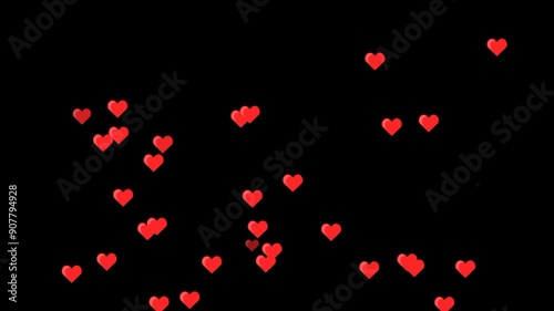 Red hearts Rain