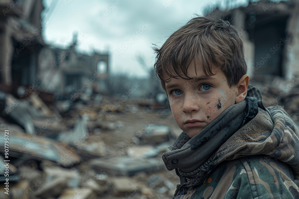 Picture of apocalyptic dangerous ruined city generative Ai image Picture of apocalyptic dangerous ruined city generative Ai image