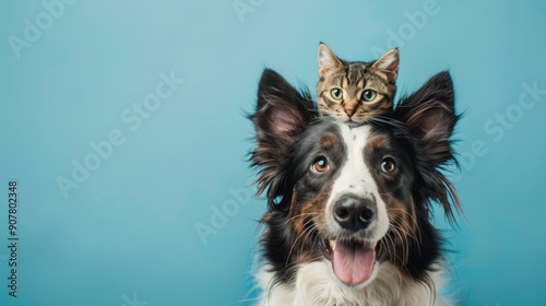 The dog and cat portrait