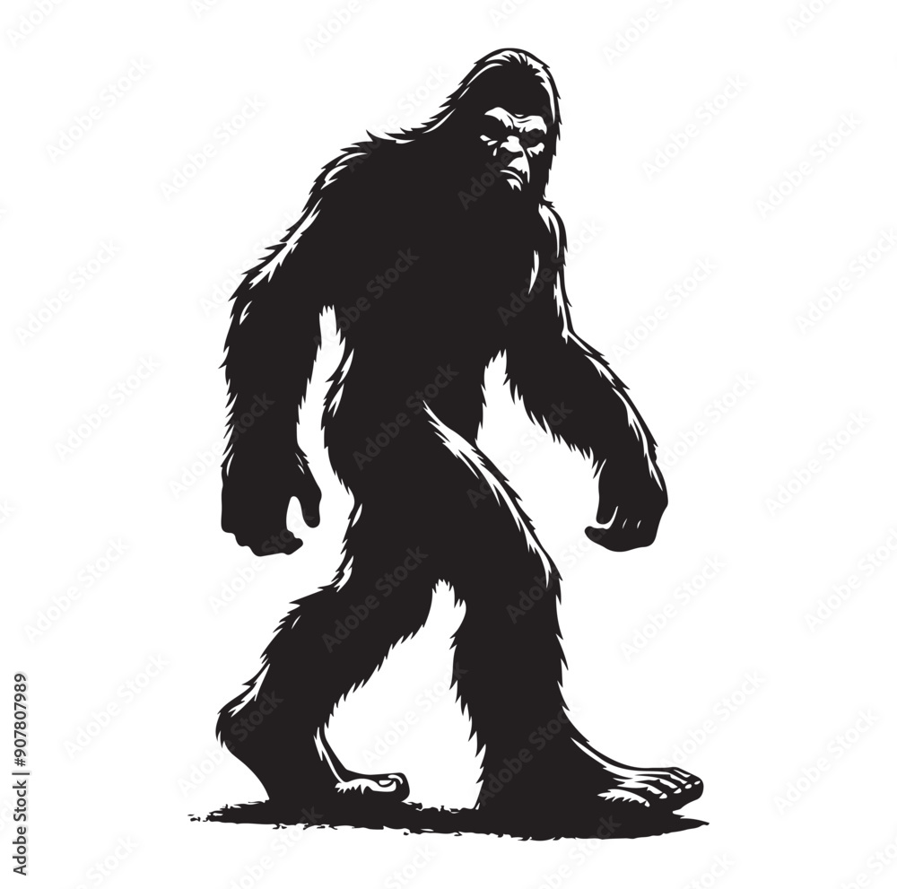 Bigfoot silhouette vector art. Bigfoot silhouette vector art.