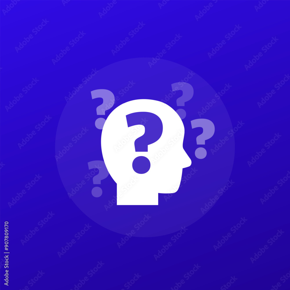 Confusion and uncertainty vector icon, transparent design Confusion and uncertainty vector icon, transparent design