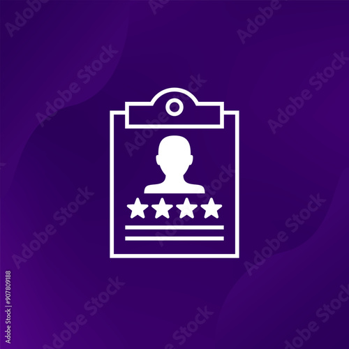 employee review icon with a clipboard, vector
