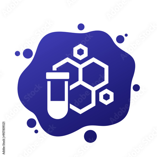 molecule and test tube vector icon