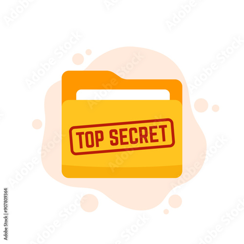 top secret folder vector flat icon