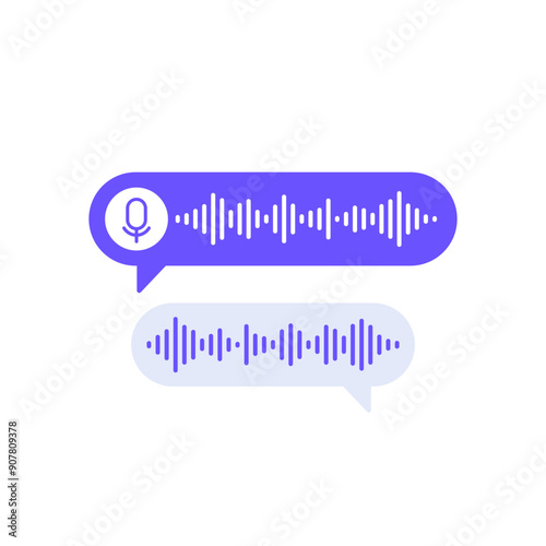 audio note, voice message vector design on white