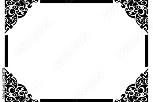Frame Border decorative ornament design with a liquid Water theme
