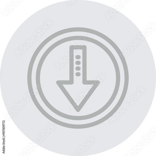 arrowdown Vector Line Grey Circle Grey
