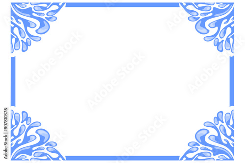 Frame Border decorative ornament design with a liquid Water theme