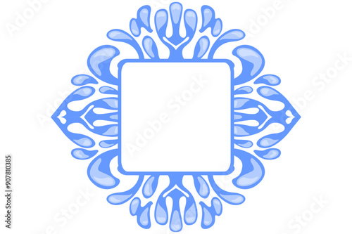 Frame Border decorative ornament design with a liquid Water theme