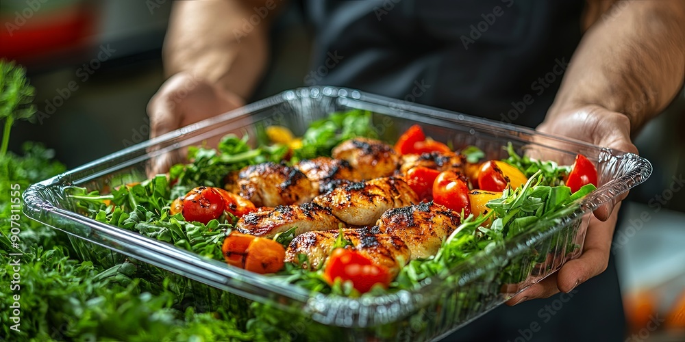Fresh Fitness Meal in Hand Ready for Healthy Eating Fresh Fitness Meal in Hand Ready for Healthy Eating