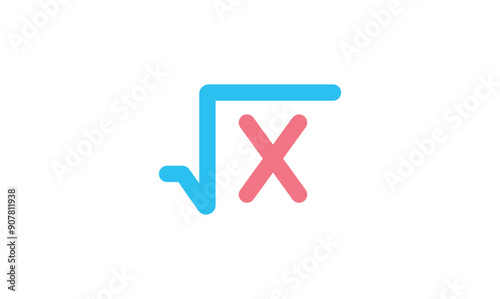 Square root of variable x symbol in mathematics.