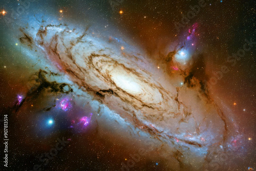 Detailed Astronomy Visualization of a Galaxy photo