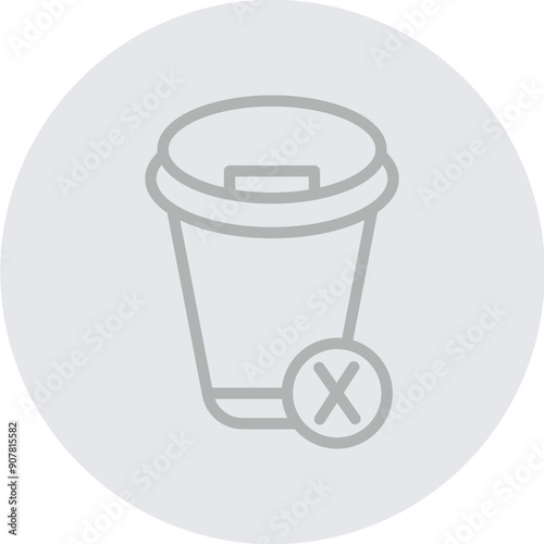 Singleuse items Vector Line Grey Circle Grey