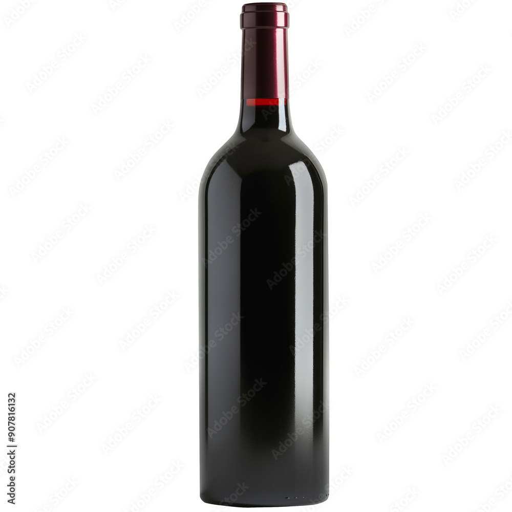 Elegant Dark Wine Bottle Isolated on White Background. Elegant Dark Wine Bottle Isolated on White Background.