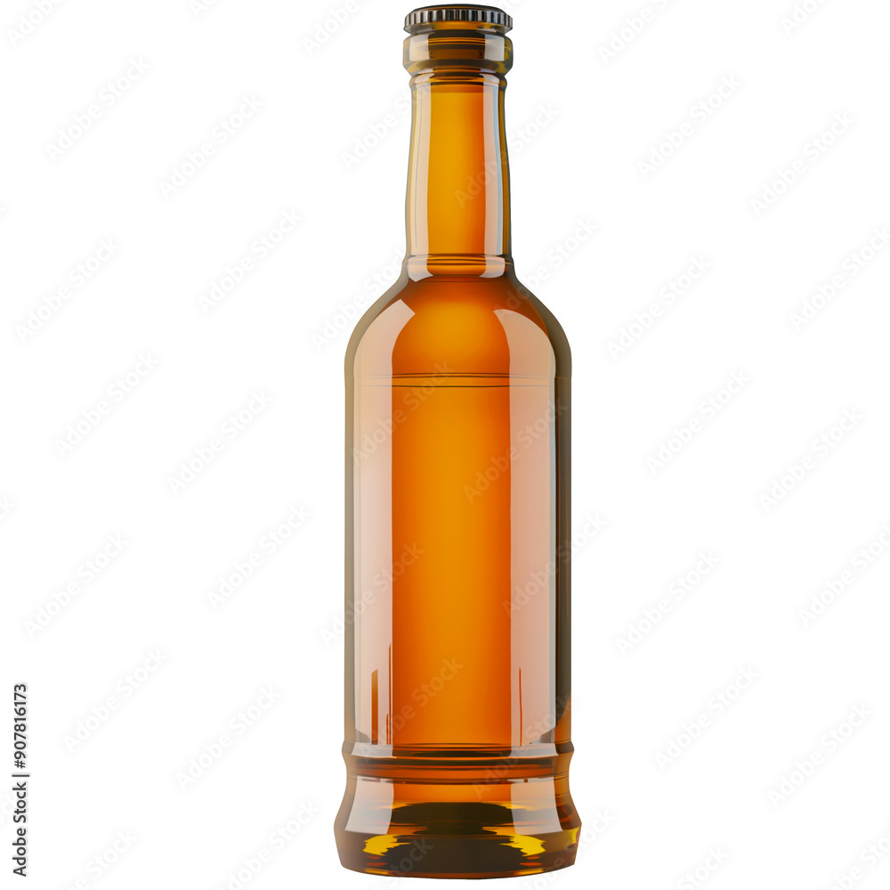 Amber Glass Beer Bottle Isolated on White Background Amber Glass Beer Bottle Isolated on White Background
