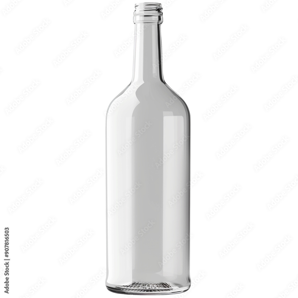 Empty Clear Glass Bottle Isolated on White Background Empty Clear Glass Bottle Isolated on White Background