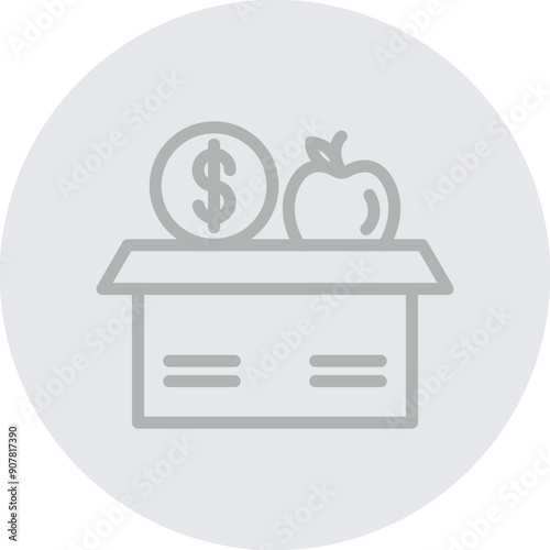 Donation Drive Vector Line Grey Circle Grey
