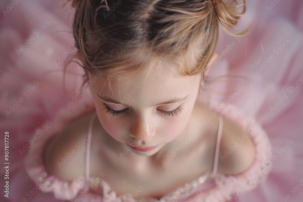 Generative AI picture of beautiful children preparing ballet dance school performance in stage ballroom gown Generative AI picture of beautiful children preparing ballet dance school performance in stage ballroom gown