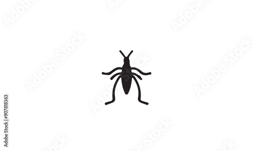 insect logo design black simple line art on white background