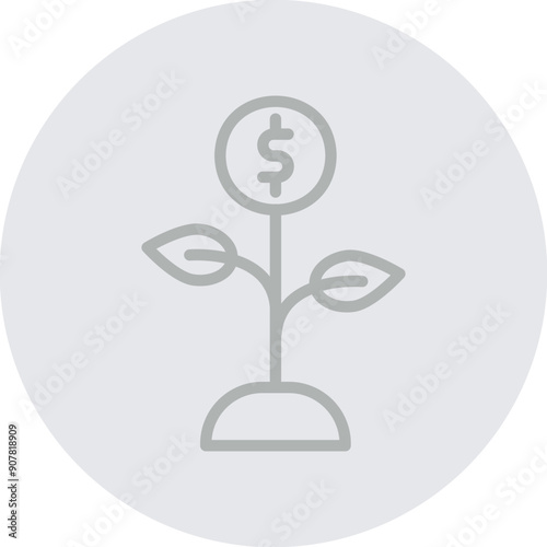 Grow Vector Line Grey Circle Grey