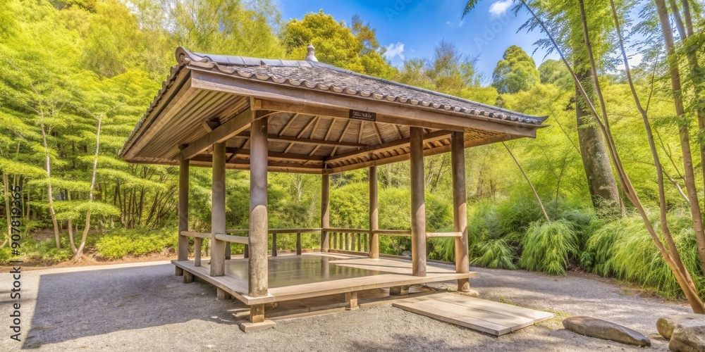 Tranquil Asian-style pavilion in a bamboo forest, bamboo, forest, peaceful, serene, traditional, meditation, relaxation Tranquil Asian-style pavilion in a bamboo forest, bamboo, forest, peaceful, serene, traditional, meditation, relaxation