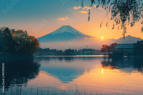 Mount Fuji at Sunset