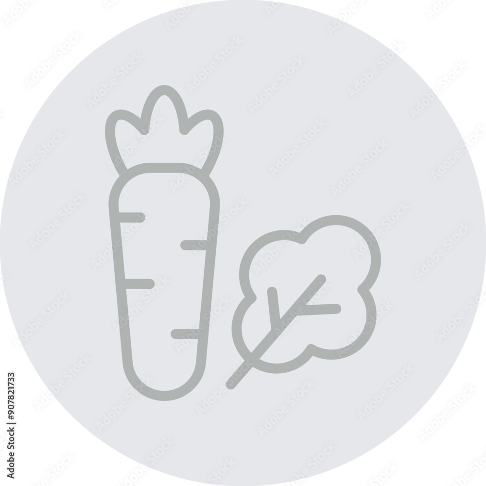 Vegetables Vector Line Grey Circle Grey Vegetables Vector Line Grey Circle Grey
