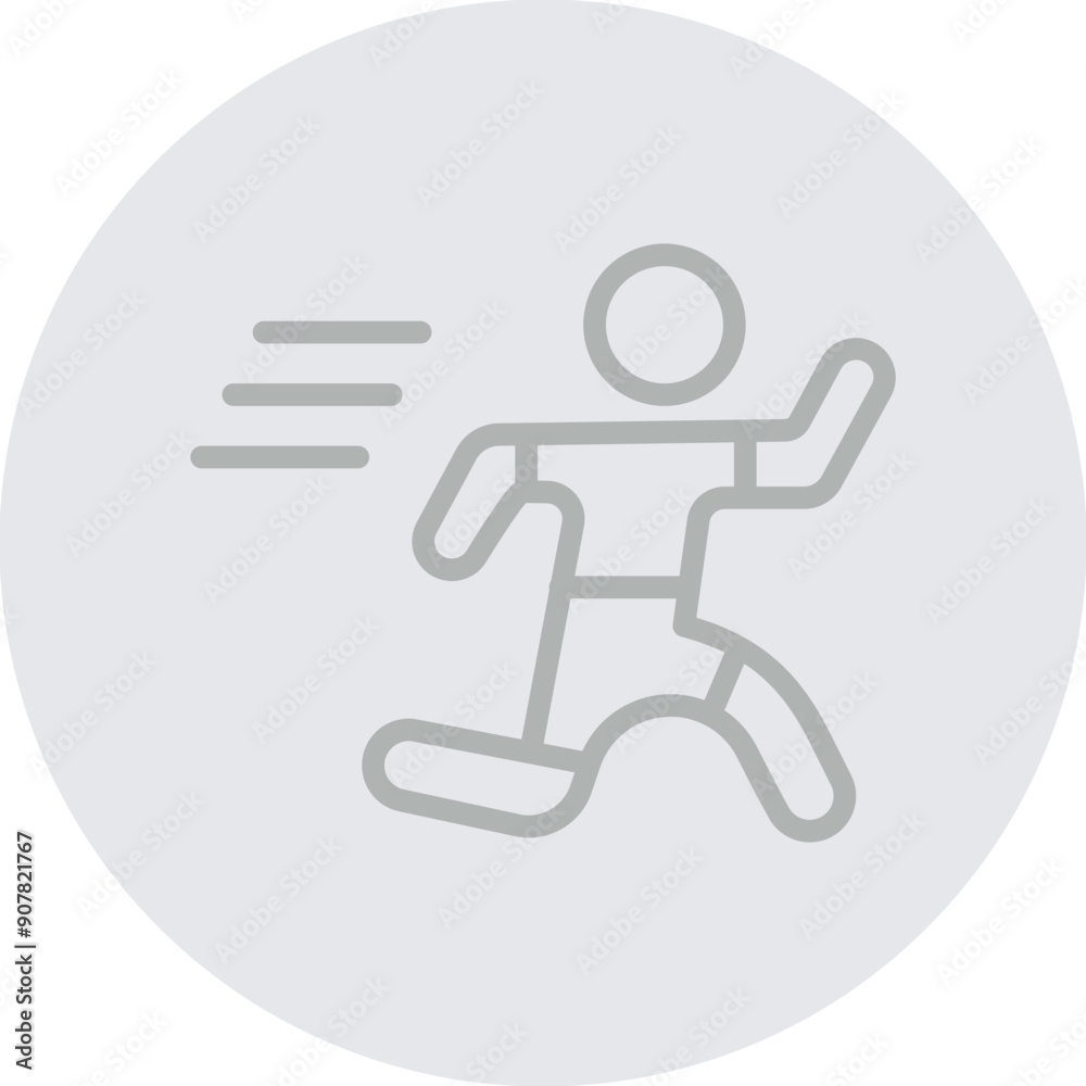 Runner Vector Line Grey Circle Grey Runner Vector Line Grey Circle Grey