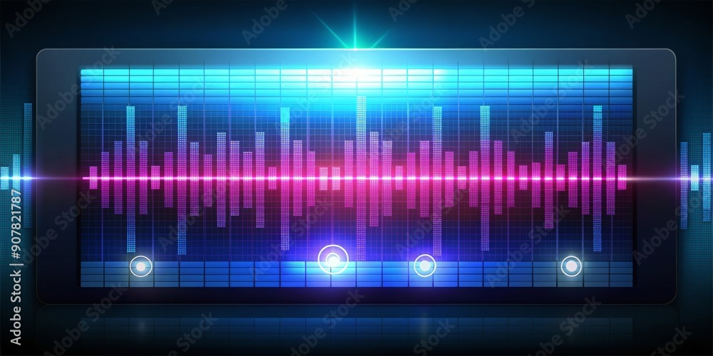Music player interface with visual rhythms syncing to beat of music playing , music, player, interface, visual, rhythms, sync Music player interface with visual rhythms syncing to beat of music playing , music, player, interface, visual, rhythms, sync