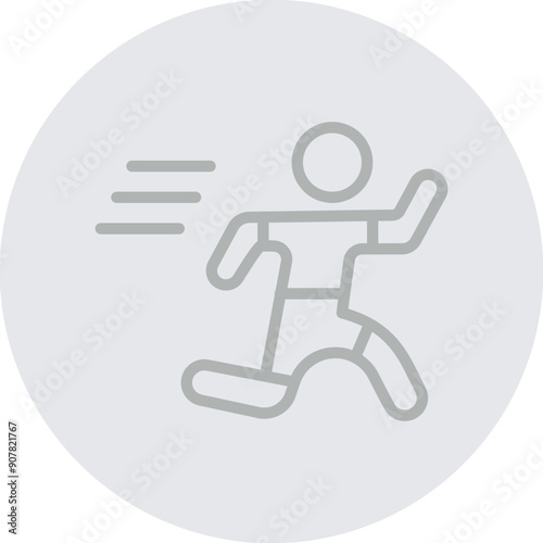 Runner Vector Line Grey Circle Grey