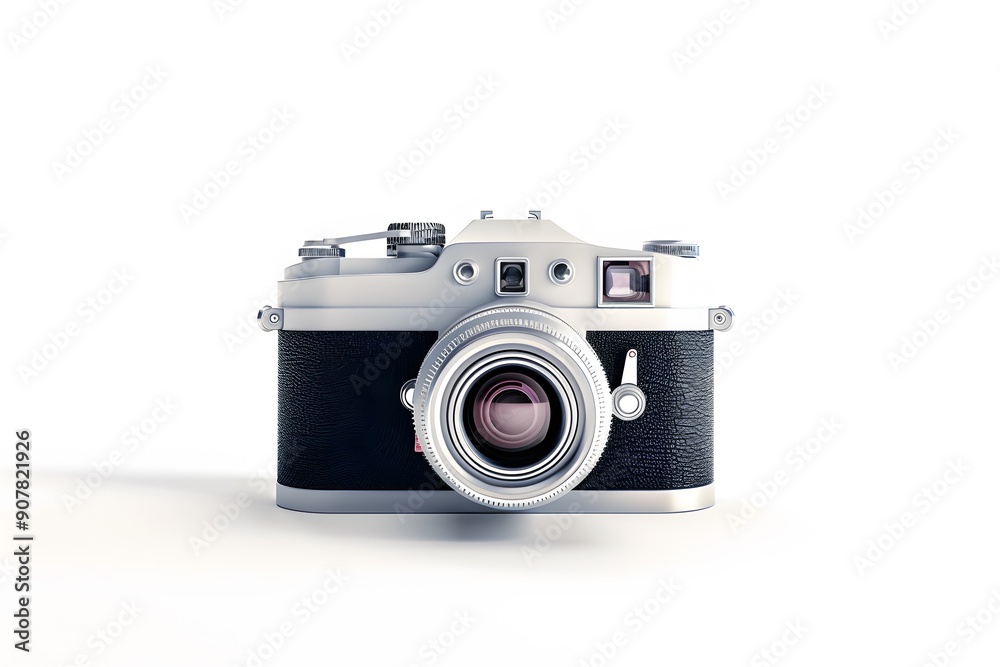 Black professional camera and lens for photography isolated on a white background. Black professional camera and lens for photography isolated on a white background.