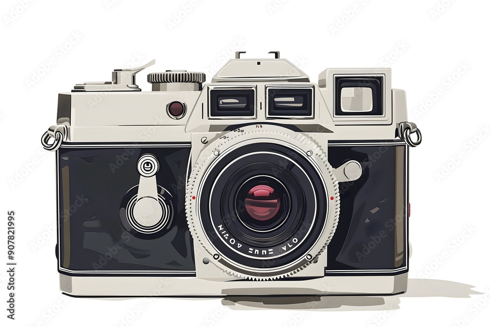 Black professional camera and lens for photography isolated on a white background. Black professional camera and lens for photography isolated on a white background.