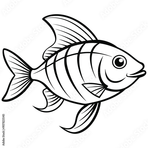 Fish Minimalist and Simple Silhouette Vector illustration